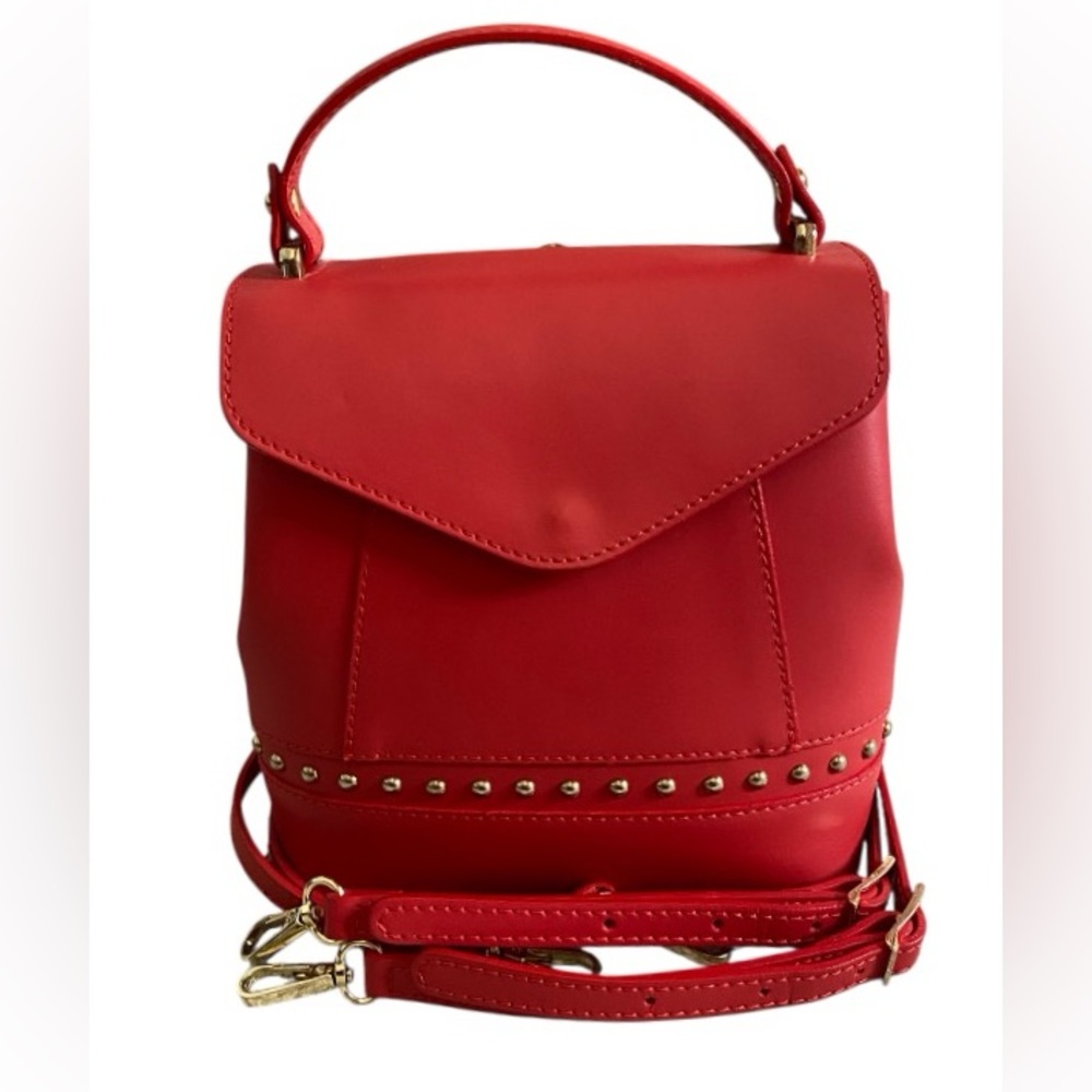 Massei genuine studded leather spice convertible backpack made in Italy